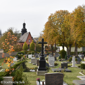 Friedhof Selb Blick auf Gottesackerkirche